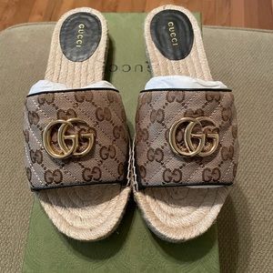 Gucci women's GG matelassé canvas espadrille sandal